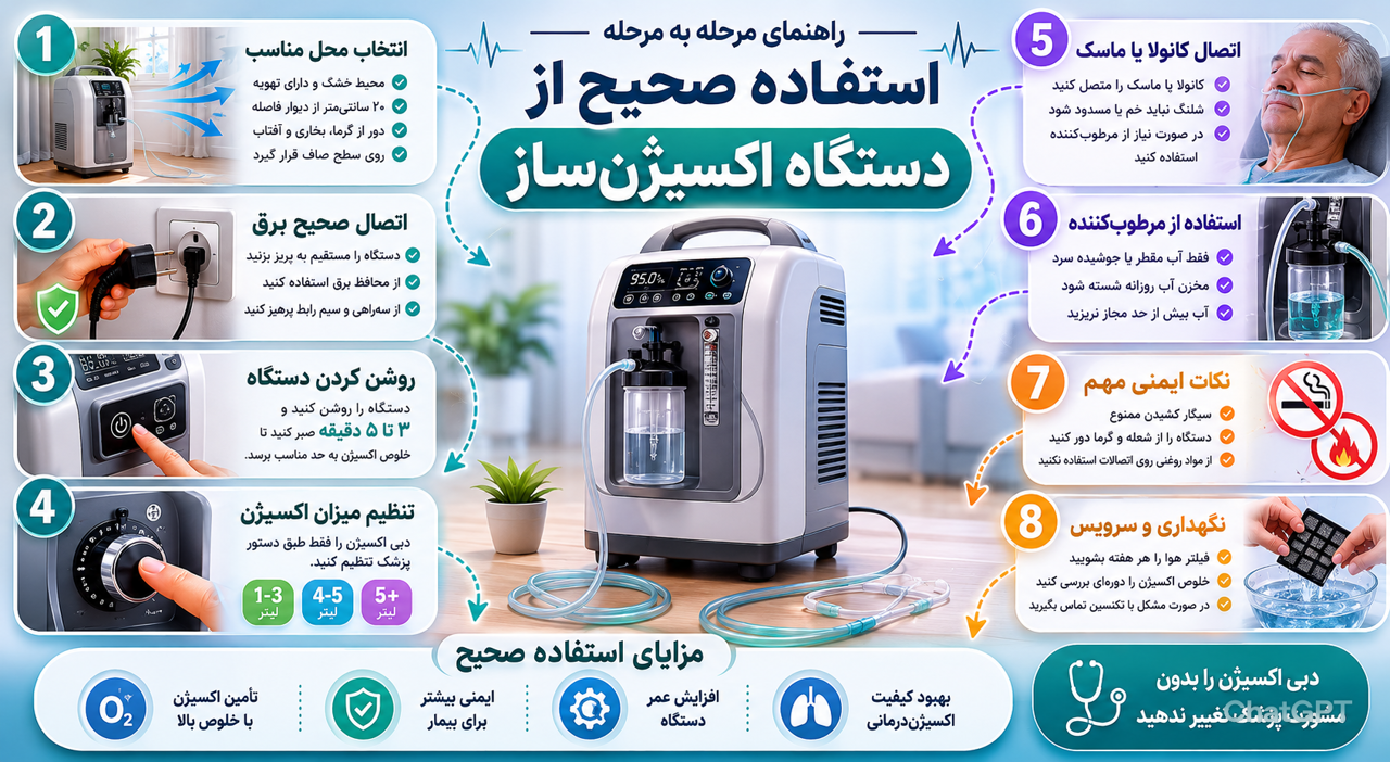 اصول استفاده از دستگاه اکسیزن ساز